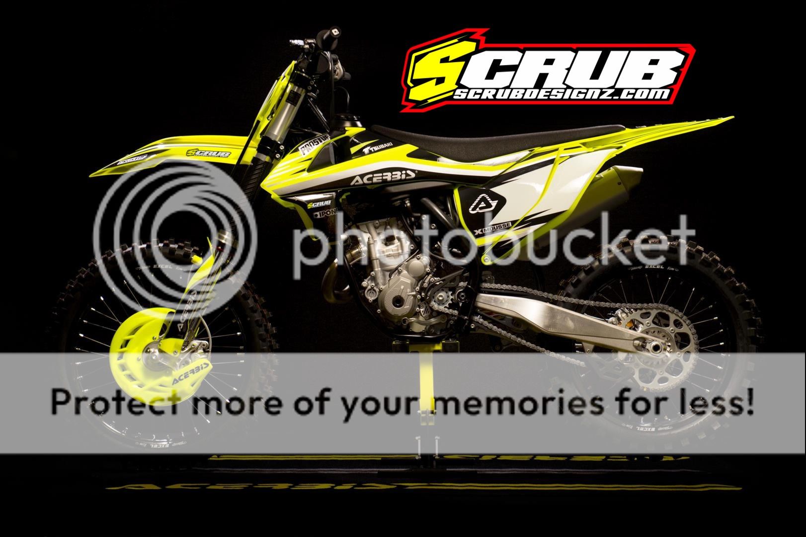 SCRUB KTM graphics decals kit SX SXf MXc 125450 2016 '16'17 FLURO