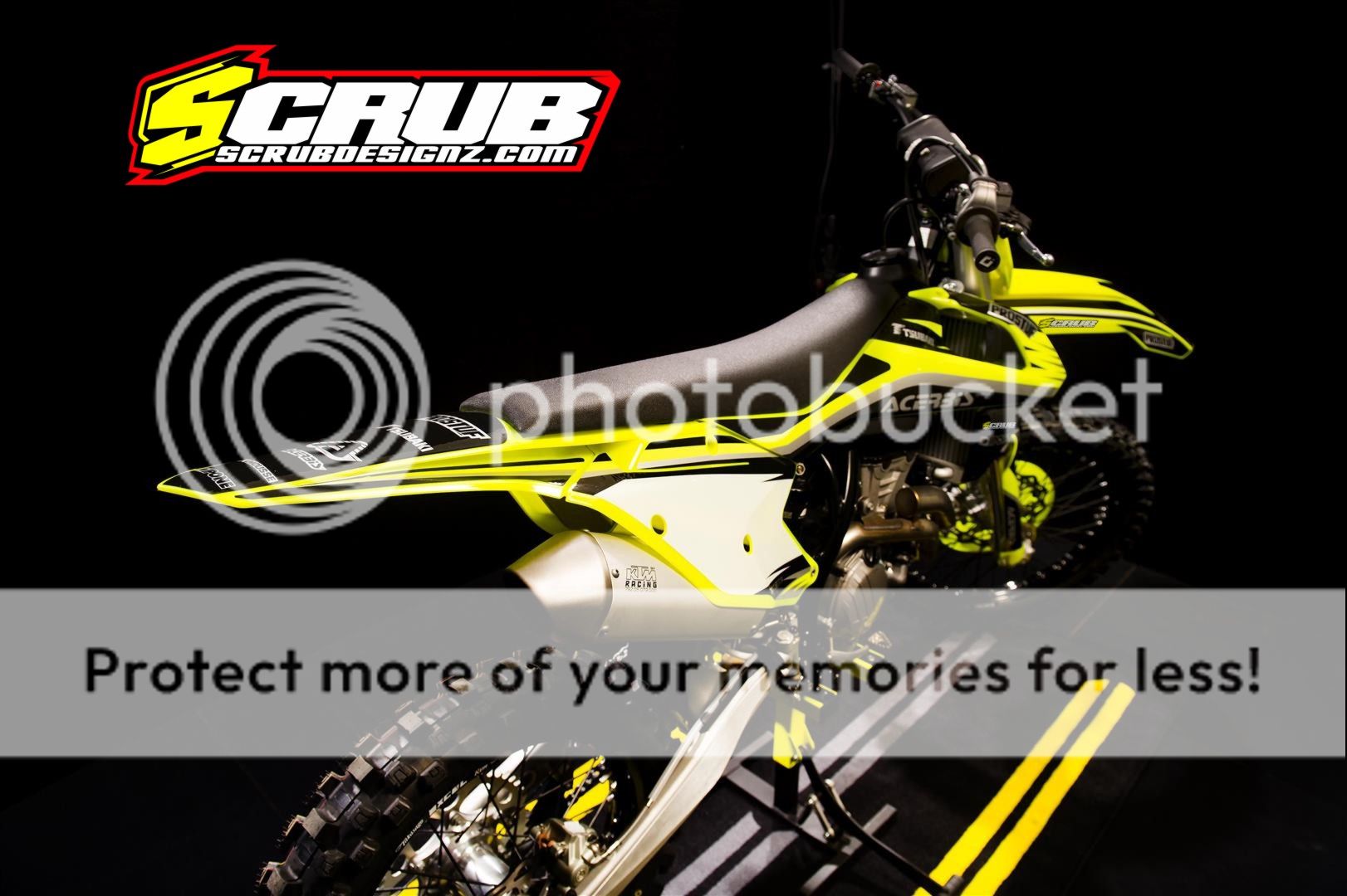 SCRUB KTM graphics decals kit SX SXf MXc 125450 2016 '16'17 FLURO